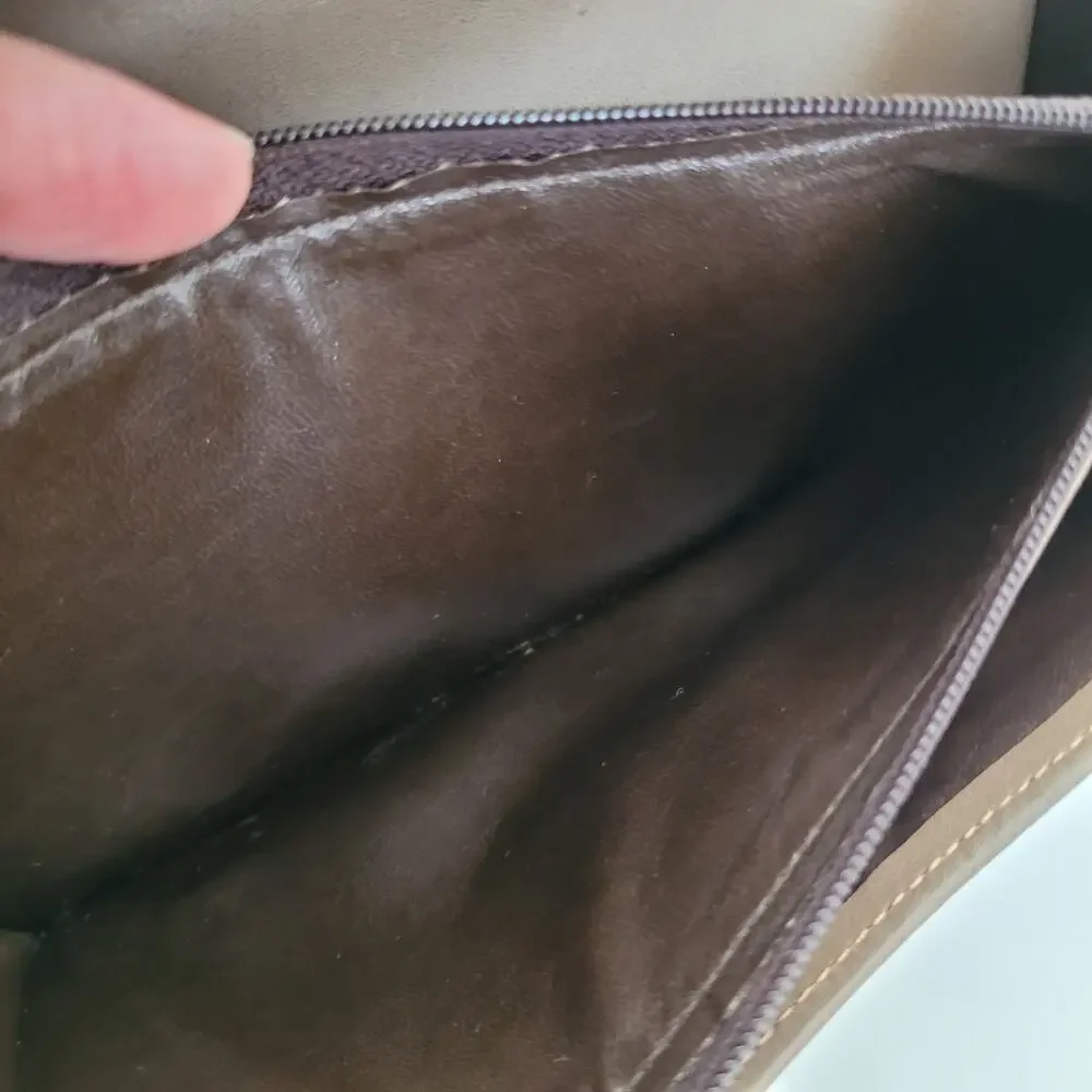 Valentino Vintage Bifold Logo‎ Brown Wallet Large Vintage Envelope Italian Retro